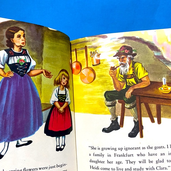 A LITTLE GOLDEN BOOK VTG 1954 HEIDI HER LIFE IN THE MOUNTAINS w/HER GRANDFATHER - Picture 9 of 15